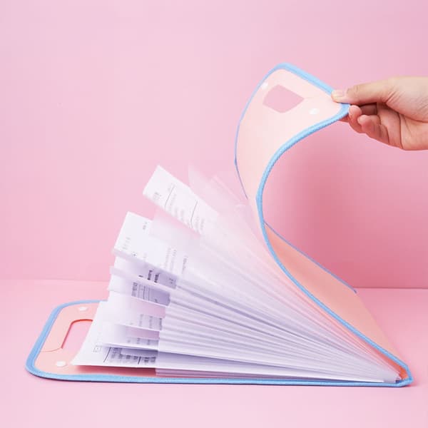 Mordely Dragspelsväska Mapp A4 Mapp ROSA Pink