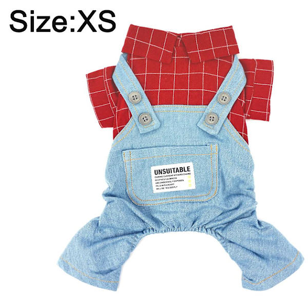 Mordely Dog Clothes Washed Jeans Suspenders Shirt Pet Summer Thin Clothes