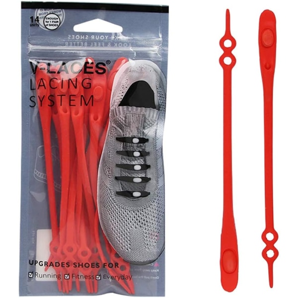 2023 No Tie Elastic Shoe Laces for Kids and Adults, Best for Sneakers Red