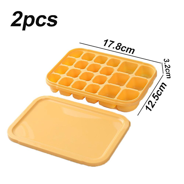 Small Ice Cube Trays, Covered Flexible Ice Molds With Lids, Easy To Release, Stackable Durable, Set Of 2