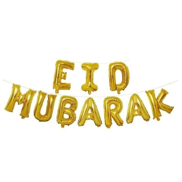 Mordely Eid Mubarak Ballonger Uppblåsbara leksaker SILVER silver