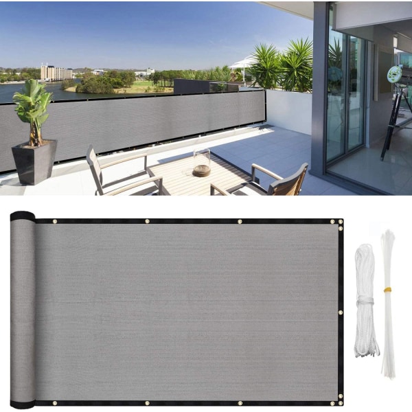 Mordely Balkong Privacy Screen Cover för veranda staket Markis GRÅ&SVART gray&black