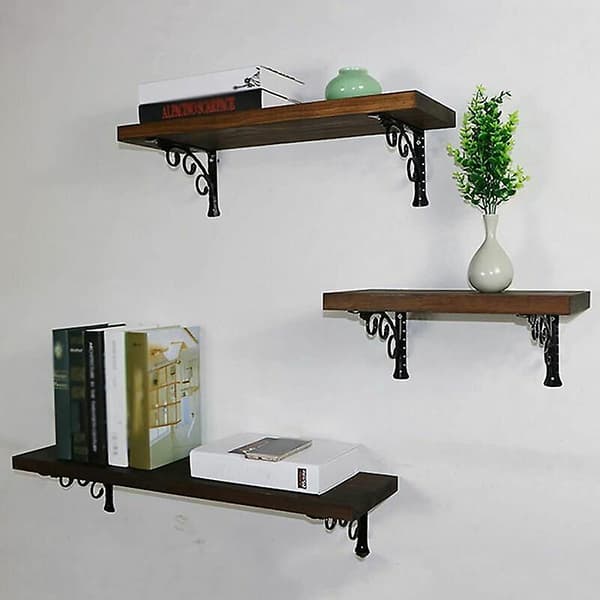 Wrought Iron Shelf Bracket Support Wall Brackets,floating Hardware Bracket,for Living Room, Bedroom, Bathroom Decor