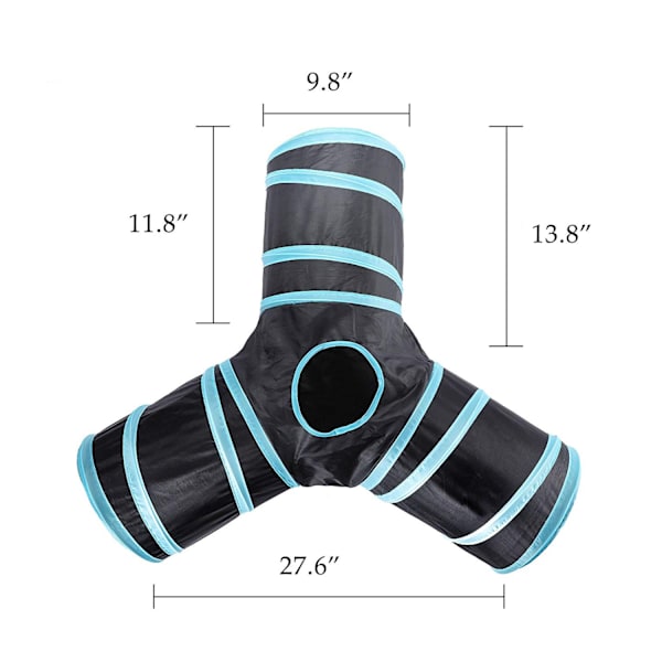 Mordely Hopfällbar T-form Cat Tube Kitty Tunnel Cat Toy