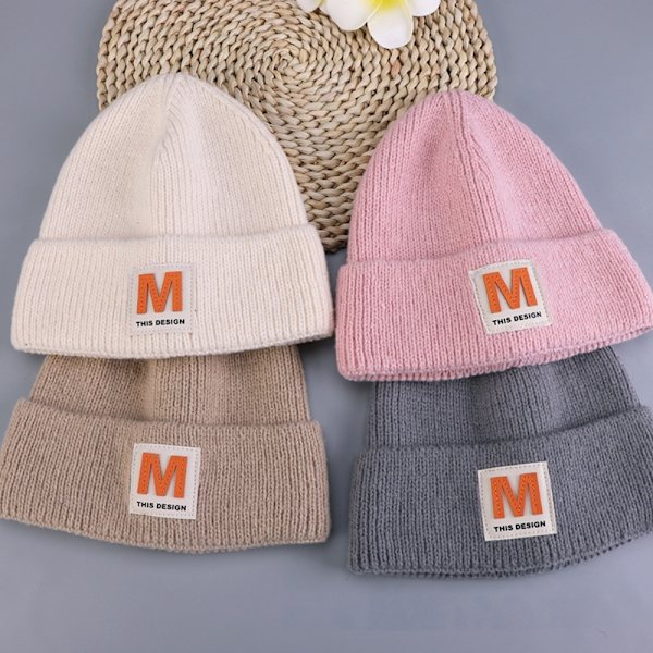 Mordely Brev Stickad Mössa Pullover Mössa BEIGE beige