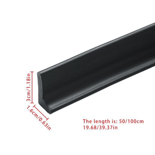 Mordely Vattenstopp Vattenhållarremsa SVART 100CM Black 100cm