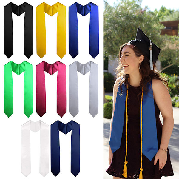 Mordely Graduation Stole Sash Graduation Robes SILVER Silver