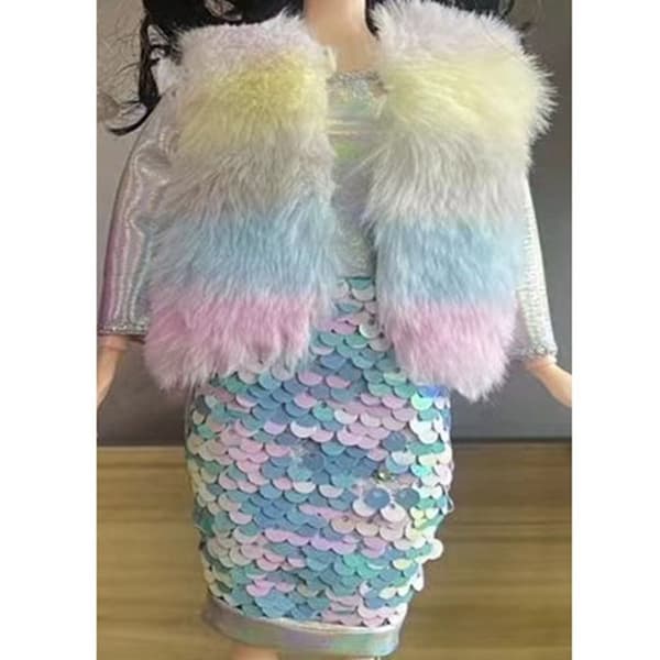 Mordely 1/6 Dockkläder Cardigan Pälskläder 9