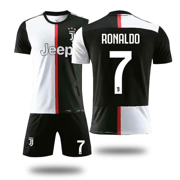 Mordely Juventus 2019/20 Hemma Ronaldo No.7 Fotbollströja Kit 22(120-130CM)