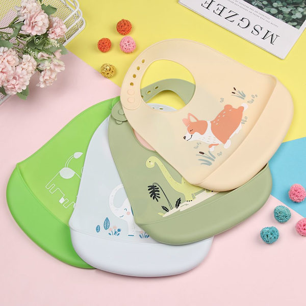 Mordely 2PCS Baby Silikon Haklappar Barn Förkläde Pick Rice Pocket