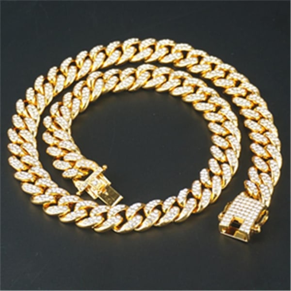 Mordely Kubansk halsband Länkkedja Hip Hop GOLD-50CM Gold-50cm