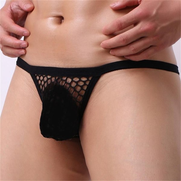 Mordely Sexiga underkläder See Through Thong SVART black XL