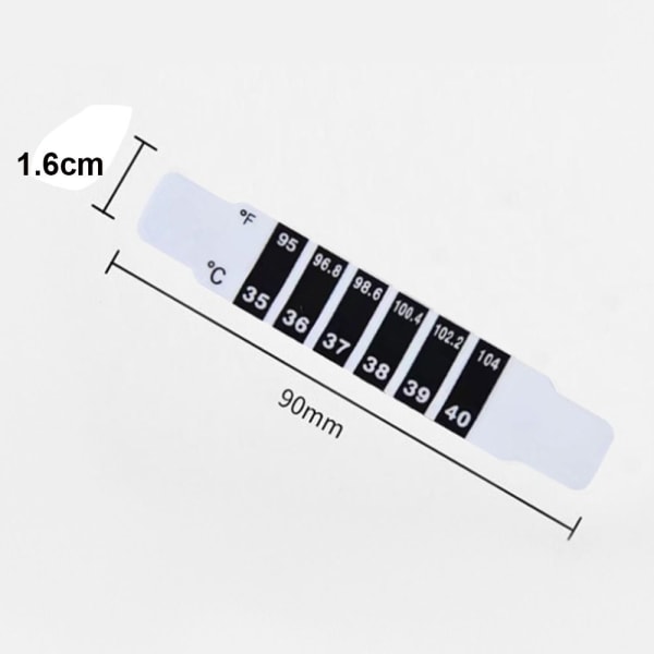 Mordely 20st Pannhuvud Termometer Strip Sticker LCD Digital 20Pcs