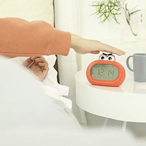 2023 Cute Cartoon Children's Alarm Clock, Bedroom Alarm Clock, Desktop Clock, Dual Purpose Intelligent Electronic Alarm Clock - Red