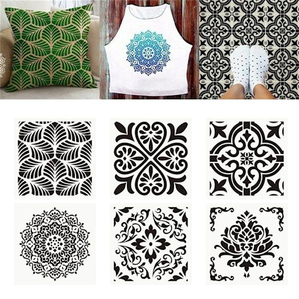 Mordely 6st/ set Mandala set gör möbelmålningskort