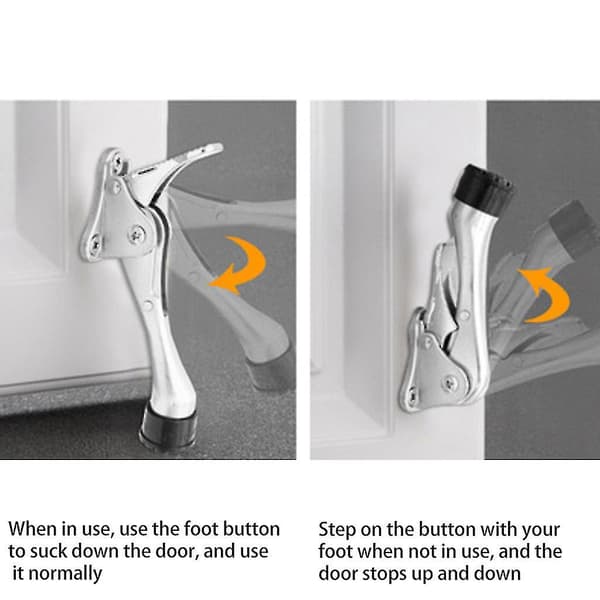 2023 Anti-collision Door Stopper Kicked Down Door Holder Thickened Plastic Buffer Silver L