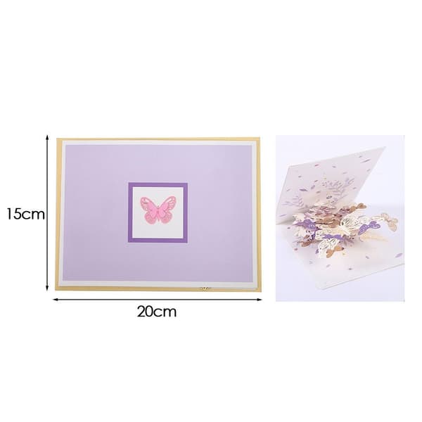3D Pop-up bukett papper blommor ROSA ROSA Pink