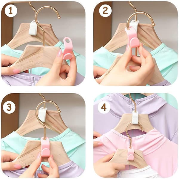 30 Pack Plastic Hanger Hooks Space Saving Wardrobe Closet Garden Hooks Blue Pink White