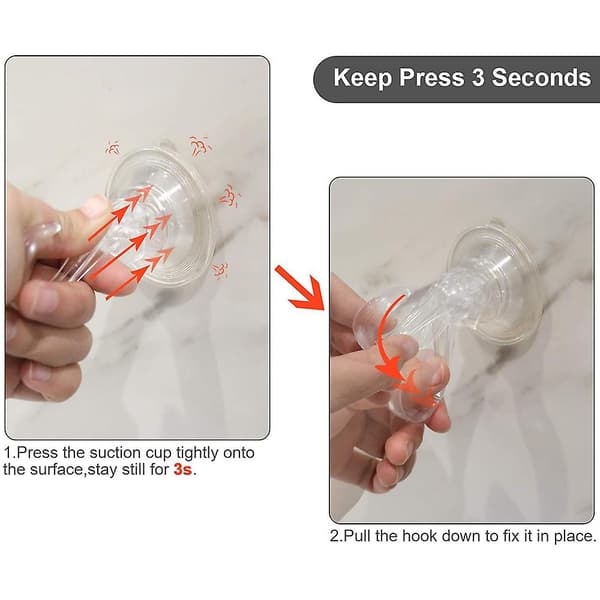Mordely 4 Pack Suction Cup Hooks, Clear Reusable Heavy Duty Vacuum Suction Cup