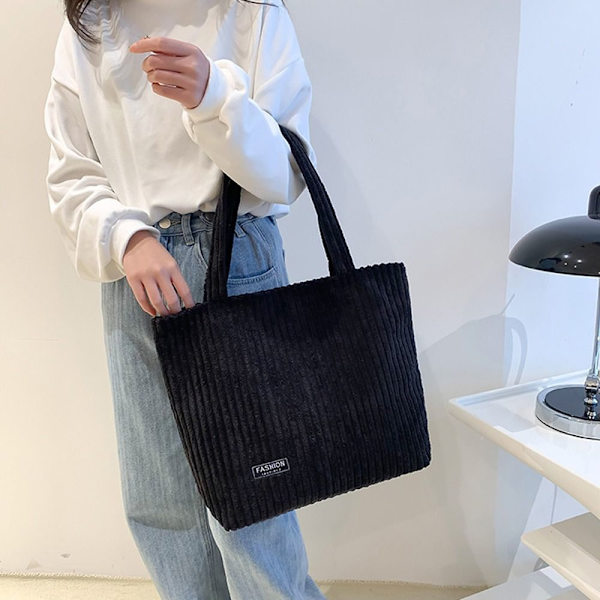 Axelremsväska i canvas Crossbody-väska SVART black
