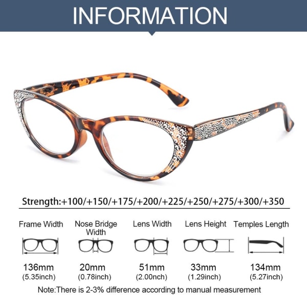 Läsglasögon Glasögon LEOPARD PRINT STRENGTH 100 Leopard print Strength 100