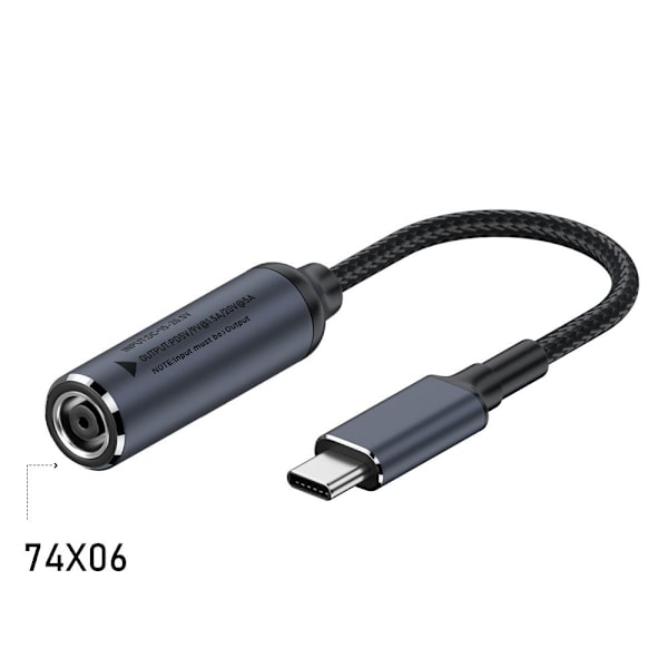 Mordely DC till typ C-omvandlare Laddningskabel för bärbar dator 7,4X0,6MM 7.4x0.6mm