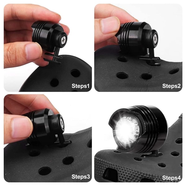 Mordely 1 st strålkastare för Croc Small Lights löpning och camping svart black