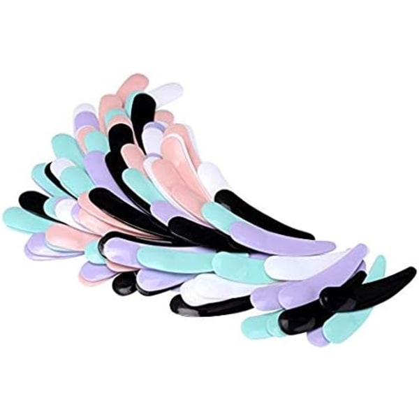 2023 100pcs Disposable Mini Cosmetic Spatula Multicolor Mascara Spatula Plastic Waxing Spatulas Mask Spoons for Mixing and Sampling