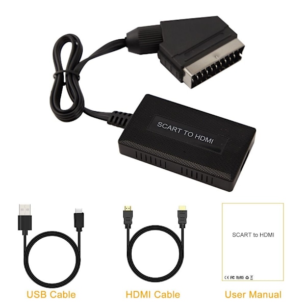 Mordely Omvandlare SCART till HDMI Video Audio Adapter