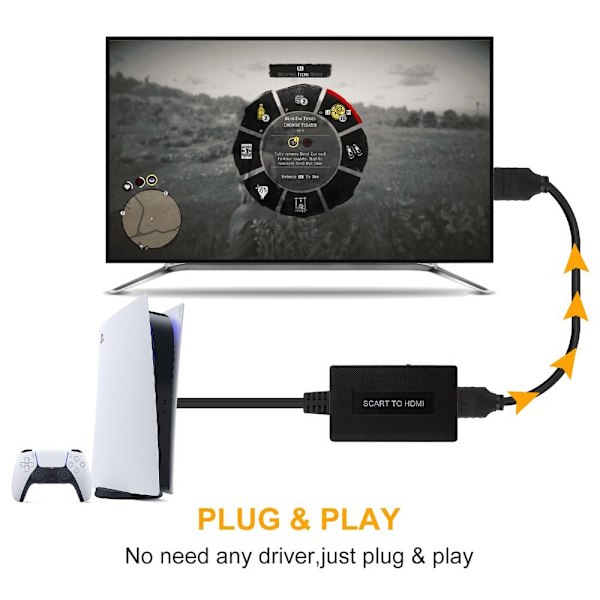 Mordely Omvandlare SCART till HDMI Video Audio Adapter
