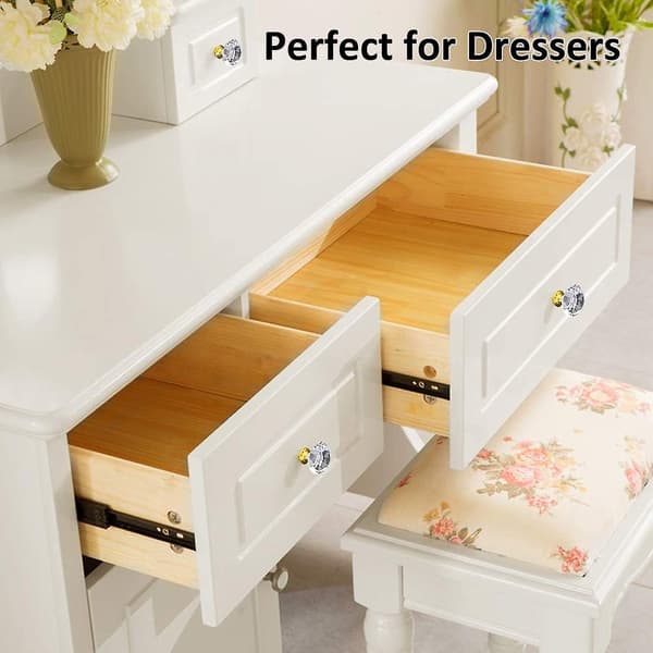 Crystal Cabinet Knobs, 20 Pcs 30mm Transparent Diamond Crystal Cabinet Knobs Handles, Cabinet Drawer Cupboard Door Knobs With Screws For Home Office C