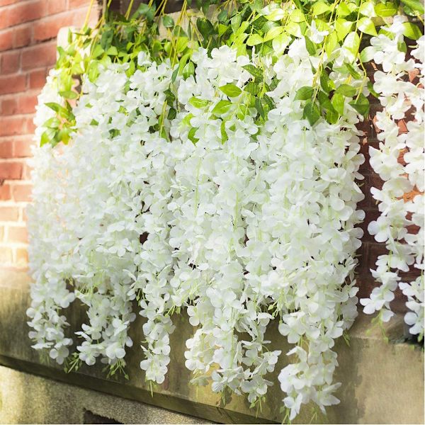Mordely Konstgjord blomma Wisteria Vine GRÖN green