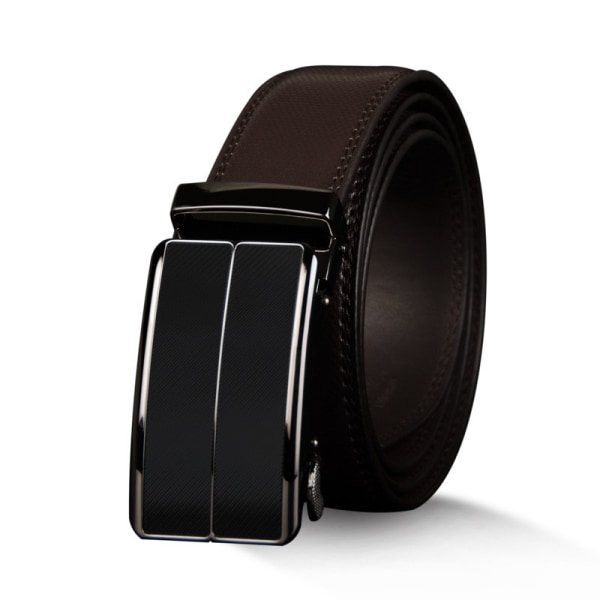 Men's Leather Sliding Ratchet Dress Belt with Automatic Buckle for Father's Day Gift for Dad Grandpa, - Brown 110cm