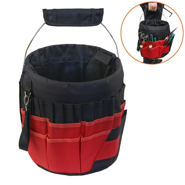 Mordely Bucket Tool Organizer - Liner Insert For Construction Garden Red