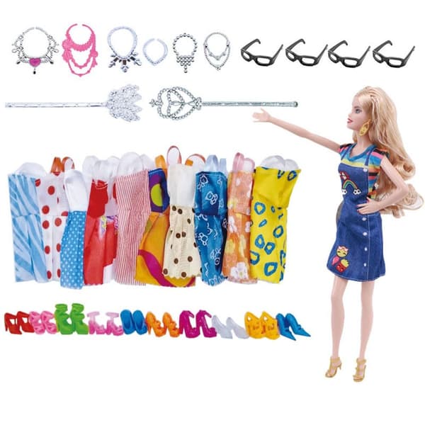 Mordely 20/30/32PCS Random Doll Accessoarer Kläder Skor 30PCS