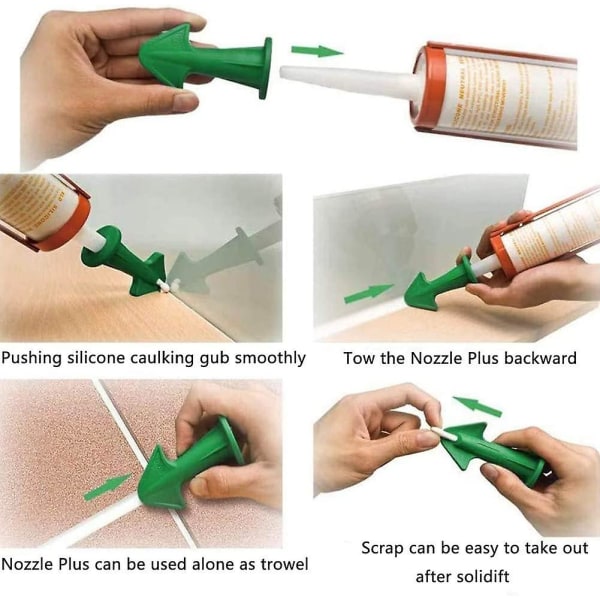 Mordely Reusable Caulking Nozzle Scraper Set, Caulking Spatulas, Silicone Removal Tool, For Silicone Gaskets Gasket Scraper Glass Glue Tile Scraper