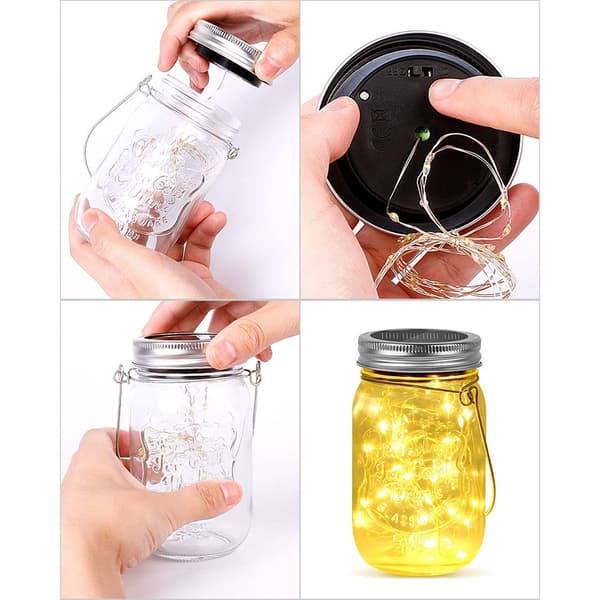 Mordely Solar Mason Jar Lights LED Solar Lights Hängande Solar Lanterns