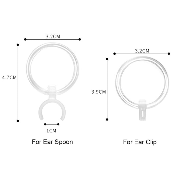 Mordely 20ST Earpick Magnifier Öron Spoon Magnifier FÖR ÖRONKLÄMMA FÖR For Ear Clip