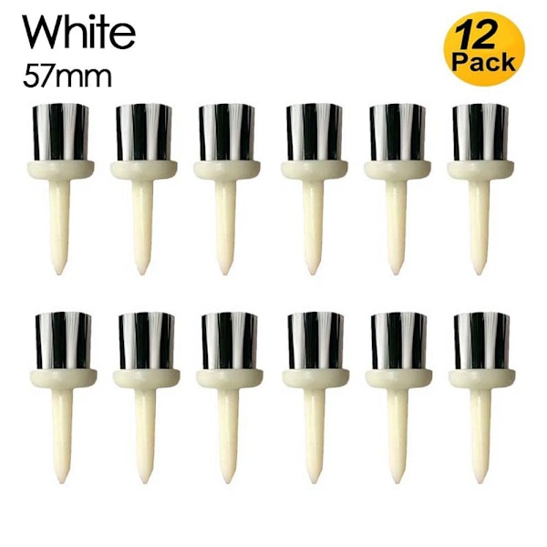 Mordely 12 st Golf Tees Borste Okrossbar Tee 57MMVIT VIT 57mm 57mmWhite