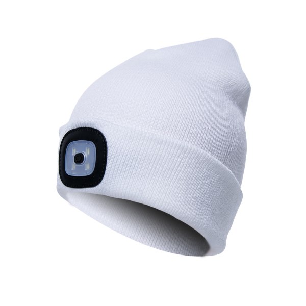 Stickad mössa med LED-ljus för joggingvandring white