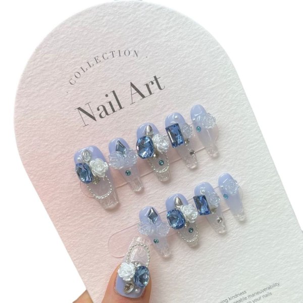 Mordely Pure anual False Nail Fake Gradients Handgjorda naglar M