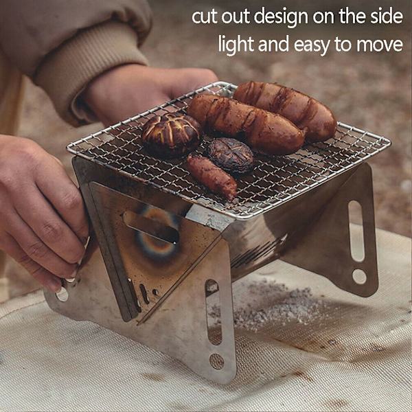 Mordely Bärbar utomhuscamping BBQ Grill Vikbar spis