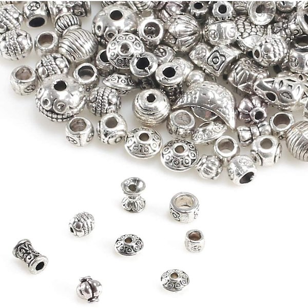 2023 Spacer Beads Silver 100g Blandad metall Spacer Beads