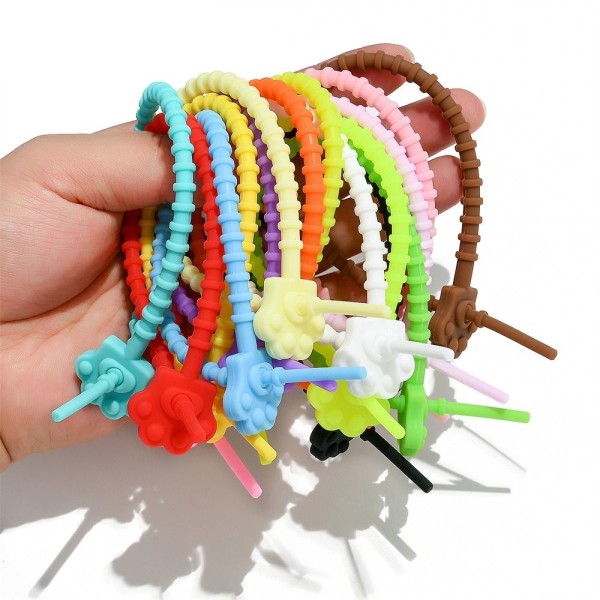 Mordely 10 st buntband silikonrep FÄRG 5 FÄRG 5 Color 5