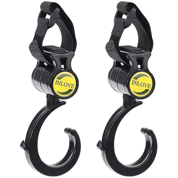 2 Pcs Baby Stroller Hooks 360 Multi-use Stroller Hanger Mom Stroller Accessories For Grocery Bag Shopping Bags