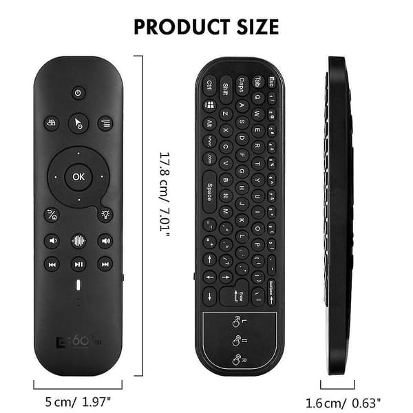 2023 G60s Pro Air Mouse With 2.4g Bt5.0 Dual Modes Voice Assistant Remote Control