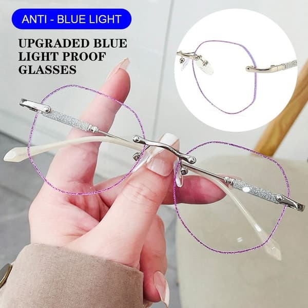 Mordely Anti-Blue Light Glasögon Överdimensionerade glasögon SILVER Silver