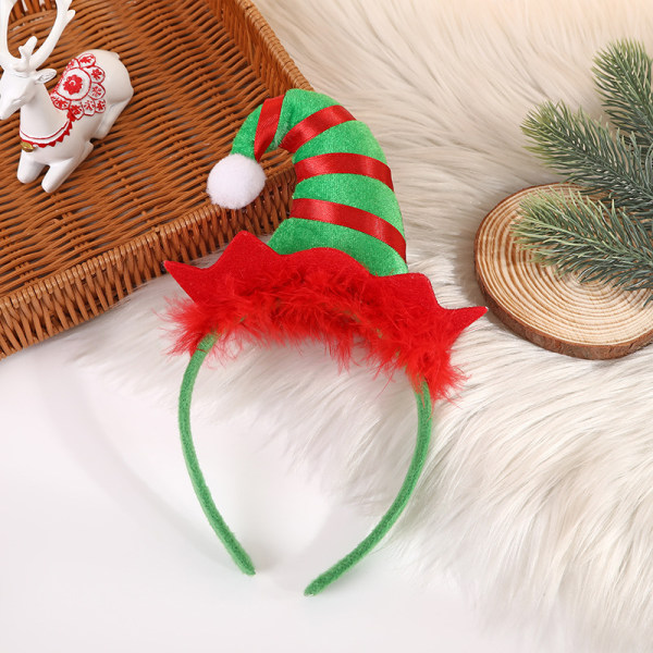 Mordely Pannband Feather Elf Hat Hårband Christmas Holiday Party Favors S01