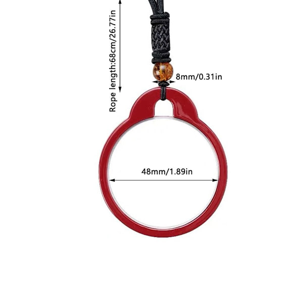 Mordely Kreativt förstoringsglashalsband Förstoringsglas RÖD 250 250 Red 250-250