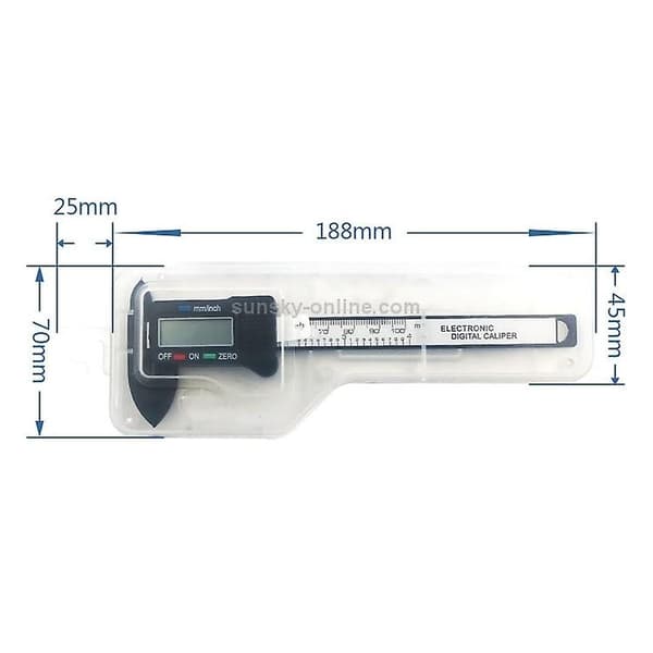 Mordely Plastic Fiber 100 Mm (4 Inches) Electronic Digital Display Vernier Caliper Plastic Box Packaging